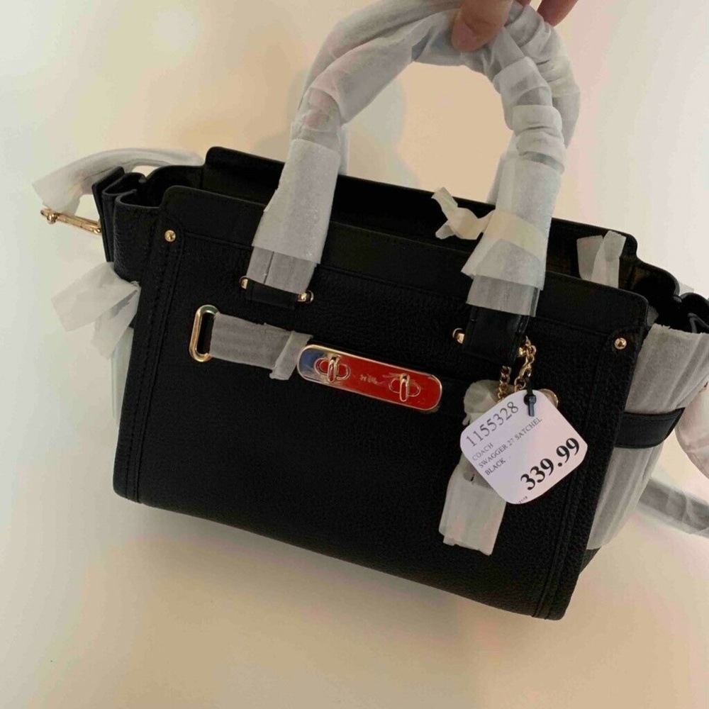 Coach Swagger 27 Satchel Handbag Black 34816